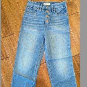Madewell Slim Wide Leg Crop with Exposed Buttons